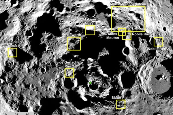 NASA’s Europa Probe Sends Back First Detailed Subsurface Data Artemis III candidate landing regions near the lunar South Pole showing nine potential sites for NASA's first crewed Moon landing in over 50 years